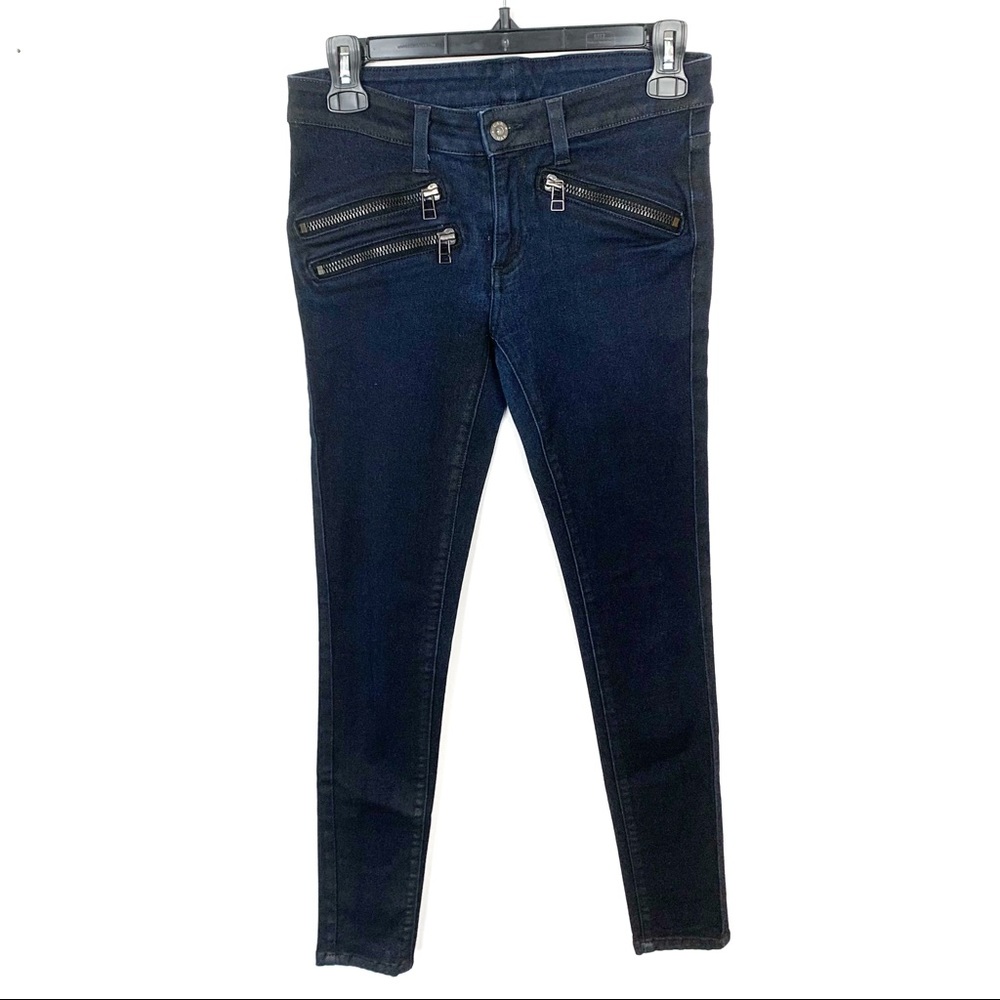 CARMAR Moto Zipper Skinny Jeans Dark Wash Size 26